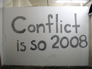 Conflict is so 2008 by http://www.flickr.com/people/adam_prince/ used under Attribution-NonCommercial-ShareAlike 2.0 Generic (CC BY-NC-SA 2.0)