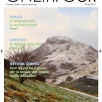 An image of a snowy mountain top forming the cover of Winter One in Four magazine